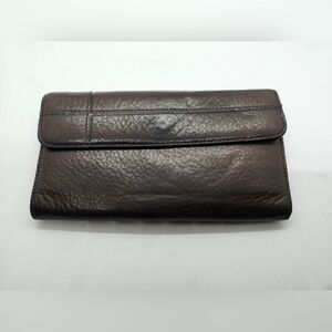 Elegant Raisin Brown Genuine‎ Leather Vintage 90's Soft Wallet